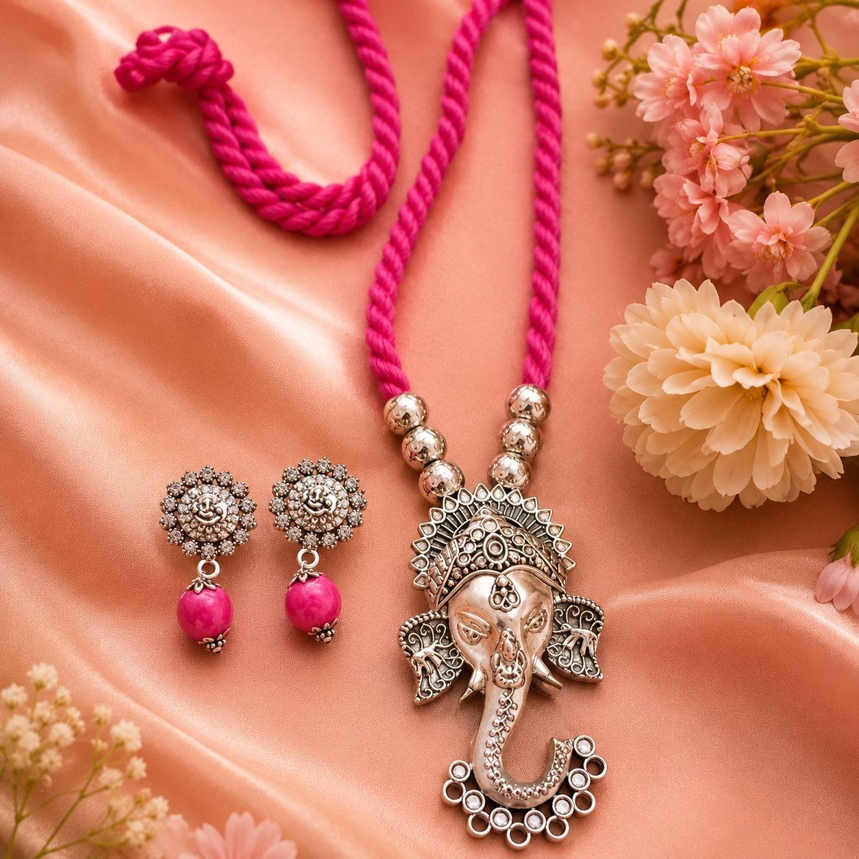 Simple elegant neckpiece with earring