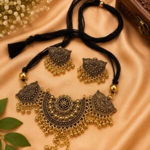 Golden oxidise chokker set