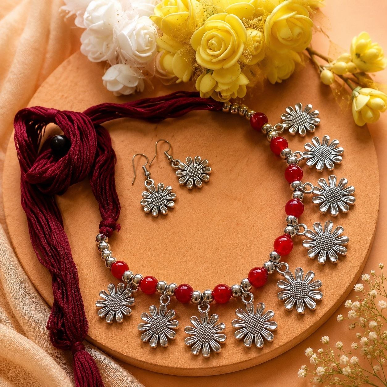 Silver beads Fancy jewellery set - Image 2