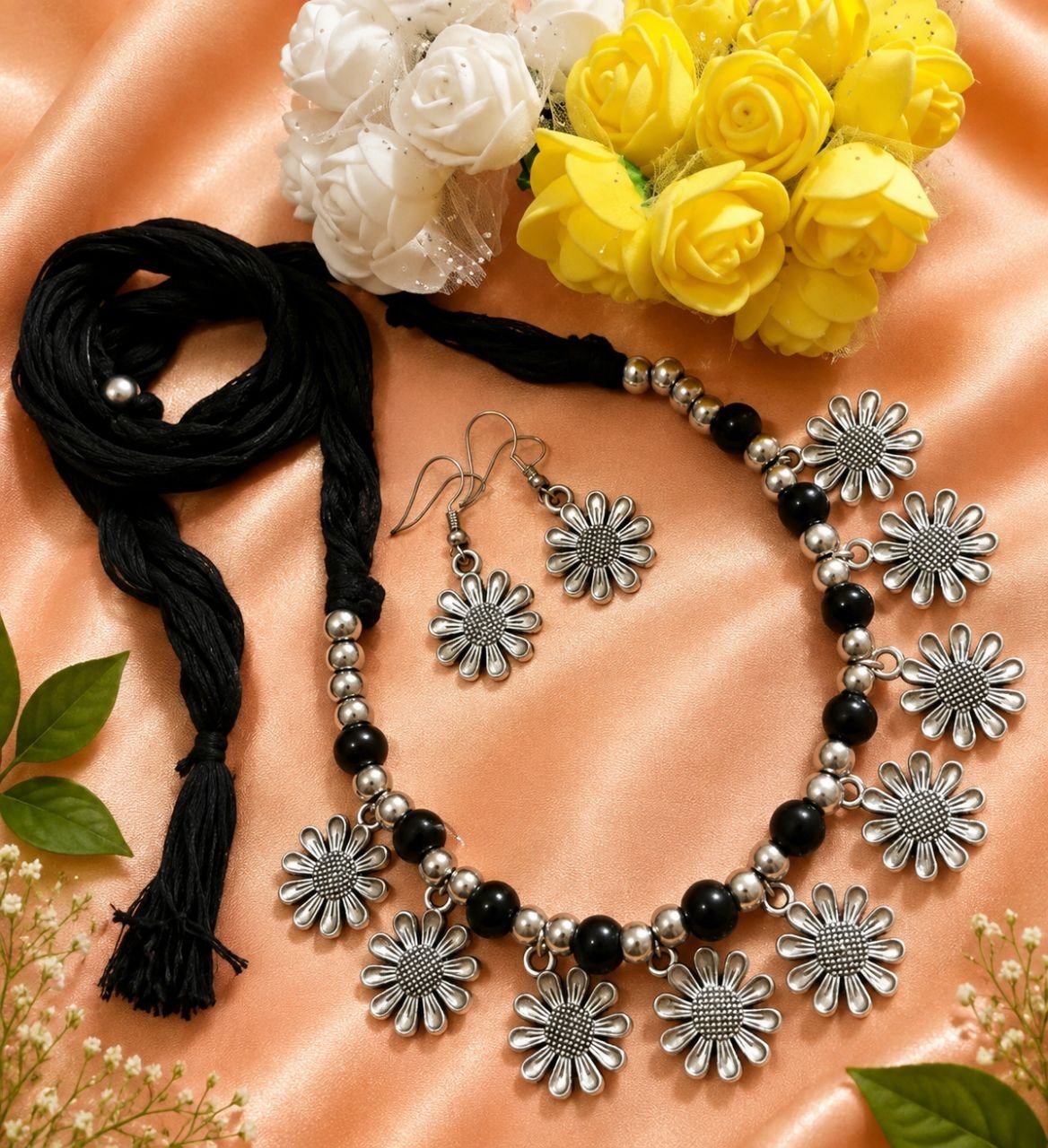 Silver beads Fancy jewellery set