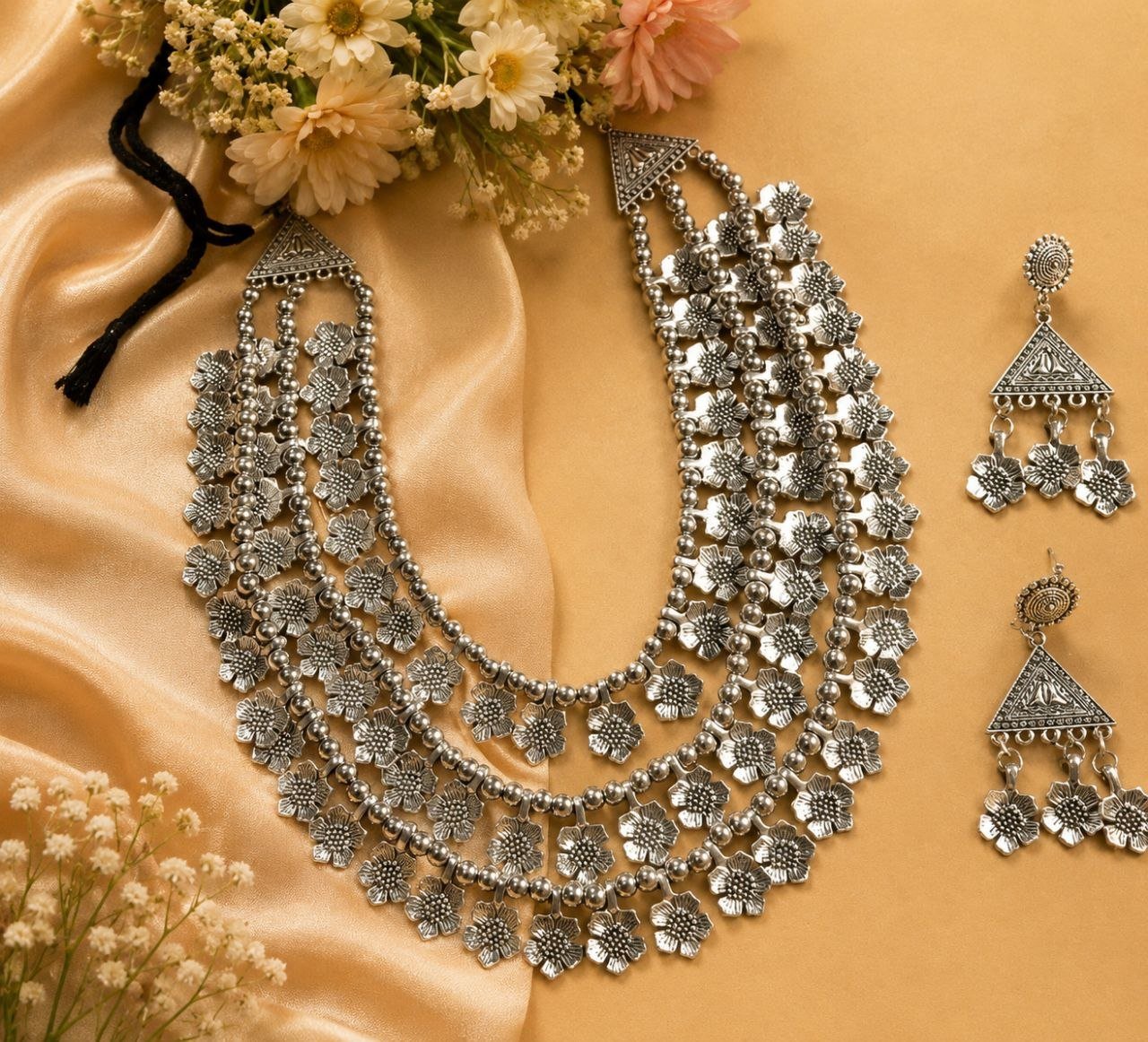 Silver heavy jewellery set