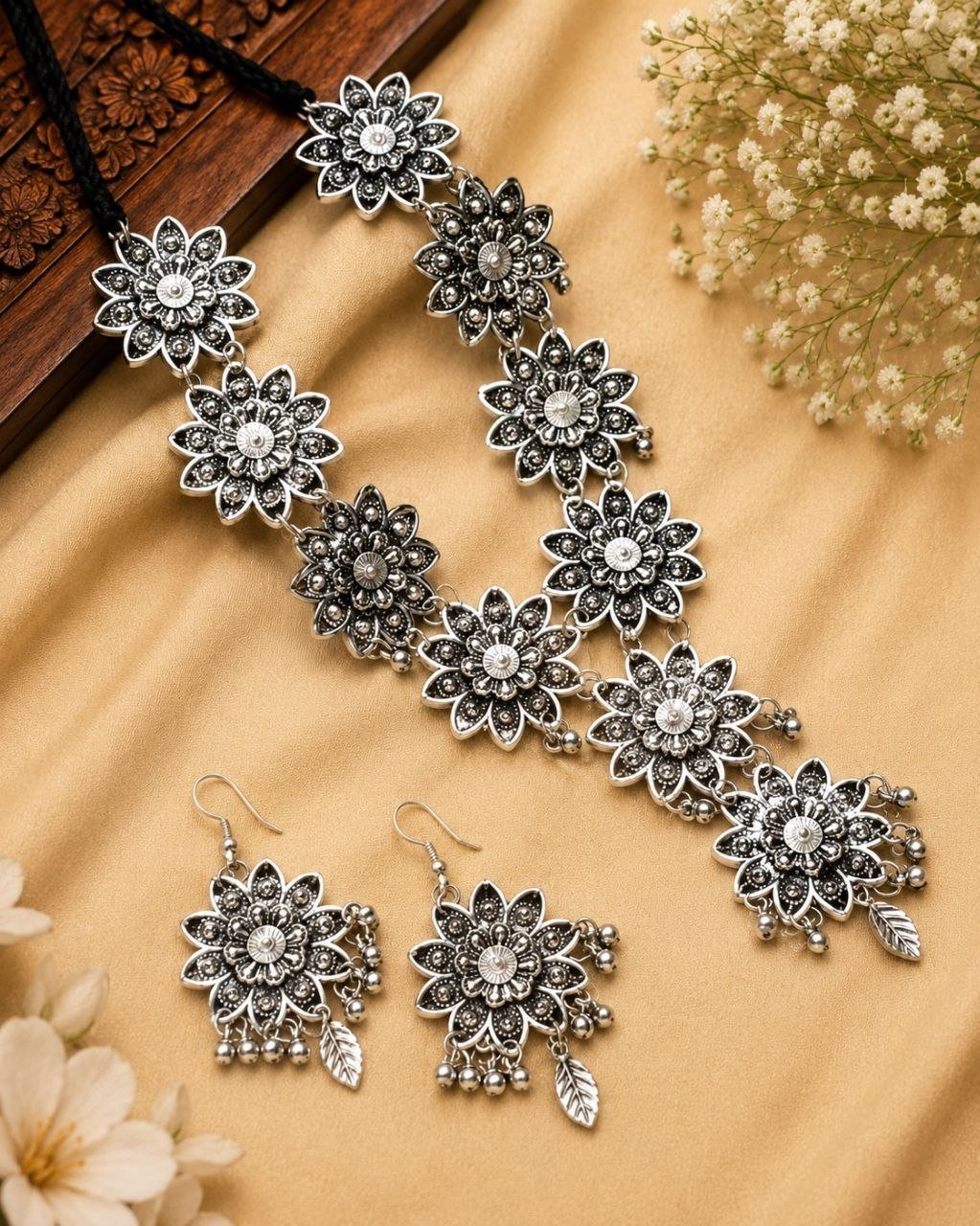 Silver long oxidise set